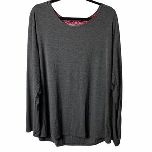 Daisy Fuentes Grey Long Sleeve Women 2X Bl…